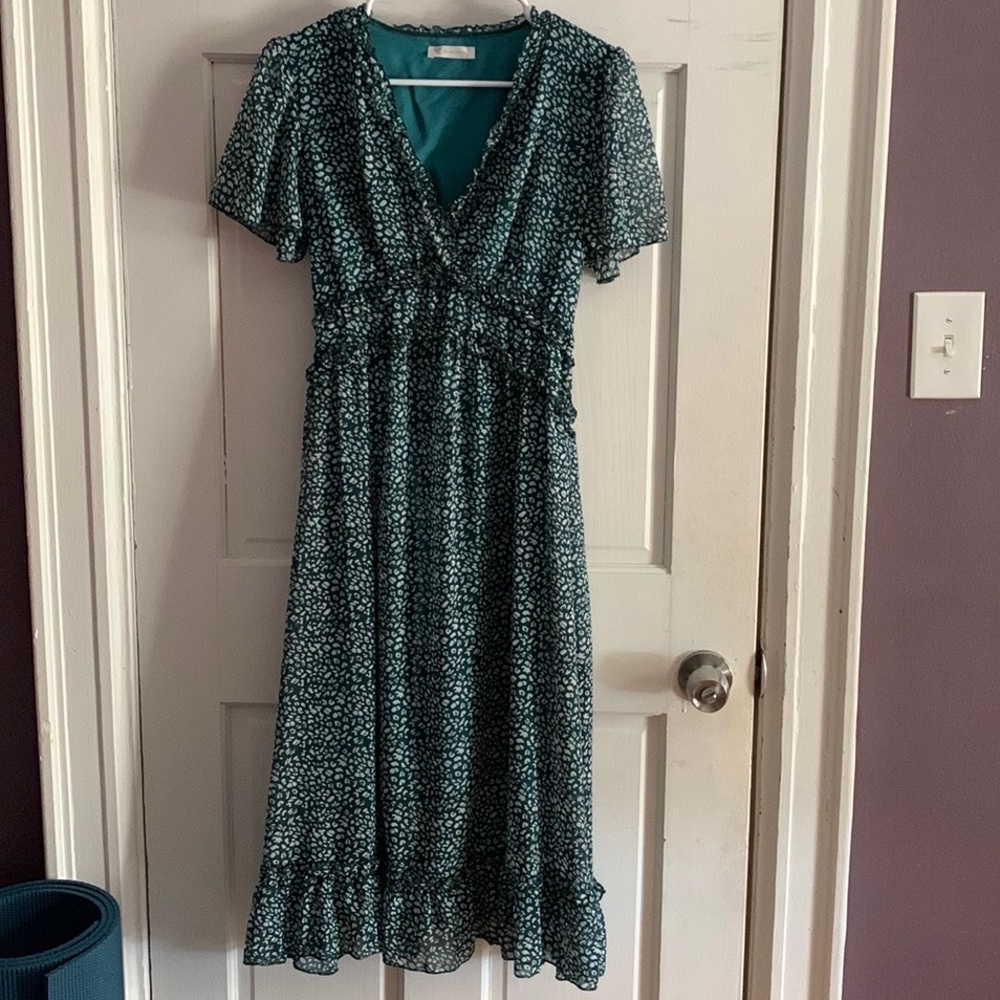Green flowy dress